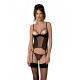 Корсет Passion MARINA CORSET, S/M, black, с открытыми чашками