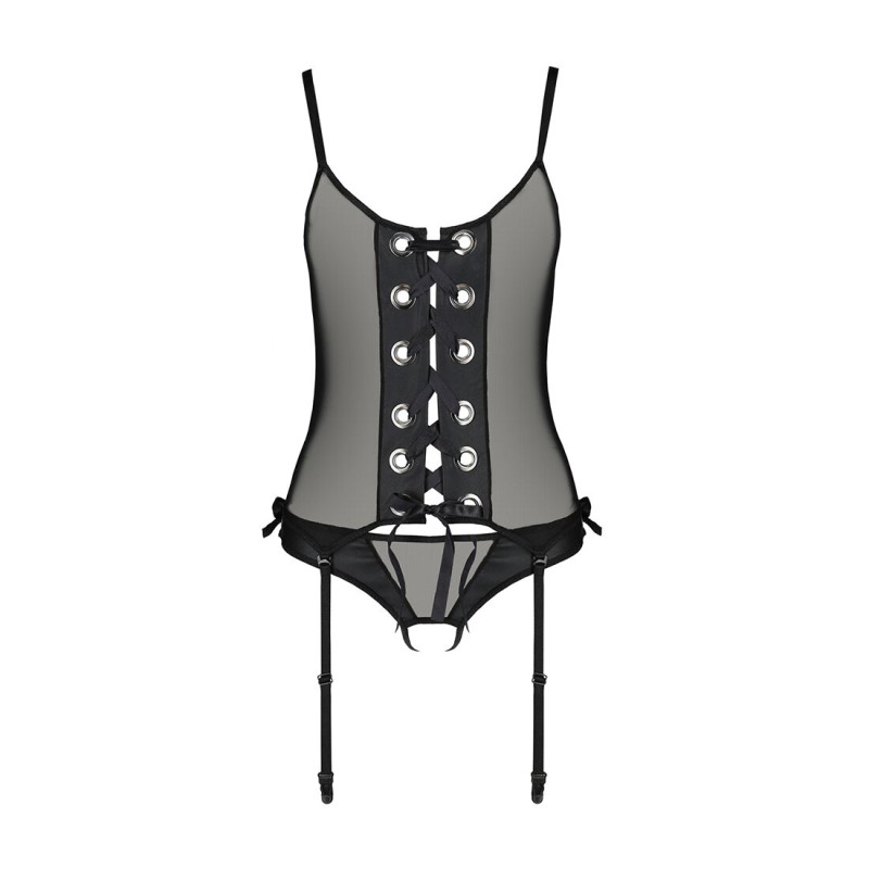 Корсет зі шнурівкою Passion NESSY CORSET black S/M
