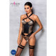 Сетчатый комплект корсет с халтером Passion Amanda Corset black L/XL