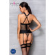 Сетчатый комплект корсет с халтером Passion Amanda Corset black L/XL