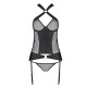 Сетчатый комплект корсет с халтером Passion Amanda Corset black L/XL