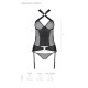 Сетчатый комплект корсет с халтером Passion Amanda Corset black L/XL