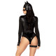 Эротический костюм кошечки Leg Avenue Fierce Feline S, боди, пояс с подвязкой, маска кошки