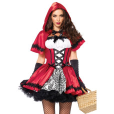 Эротический костюм Красной шапочки Leg Avenue Gothic Red Riding Hood S, платье, накидка