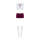 Эротический костюм студентки Obsessive Student 4 pcs costume красно-белый L/XL