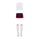 Эротический костюм студентки Obsessive Student 4 pcs costume красно-белый L/XL