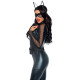 Эротический костюм супергероя-кошечки Leg Avenue Wicked Kitty S, комбинезон, пояс, маска, ушки