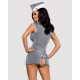 Эротический костюм стюардессы Obsessive Stewardess 3 pcs costume серый L/XL