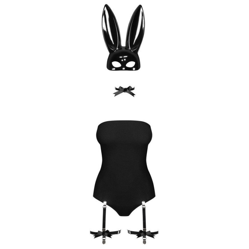 Эротический костюм кролика Obsessive Bunny costume яорный S/M