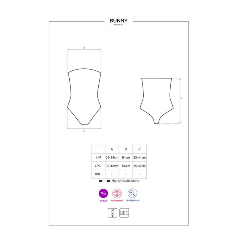 Эротический костюм кролика Obsessive Bunny costume яорный S/M