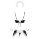 Атласный эротический костюм горничной Obsessive Maid set черный S/M