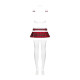 Эротический костюм школьницы с мини-юбкой Obsessive Schooly 5pcs costume бело-красный L/XL