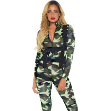 Эротический костюм десантницы Leg Avenue Pretty Paratrooper M, комбинезон, портупея