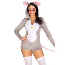 Комбинезон-костюм мышки Leg Avenue Comfy Mouse XS, с капюшоном