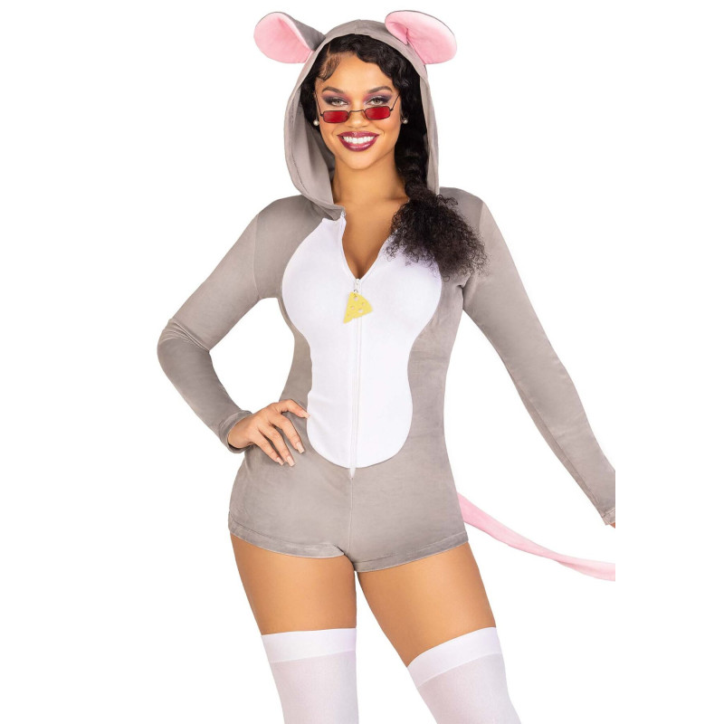 Комбинезон-костюм мышки Leg Avenue Comfy Mouse XS, с капюшоном