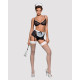 Эротический костюм горничной Obsessive Maidme set 5pcs черно-белый S/M