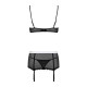 Эротический костюм горничной Obsessive Maidme set 5pcs черно-белый S/M
