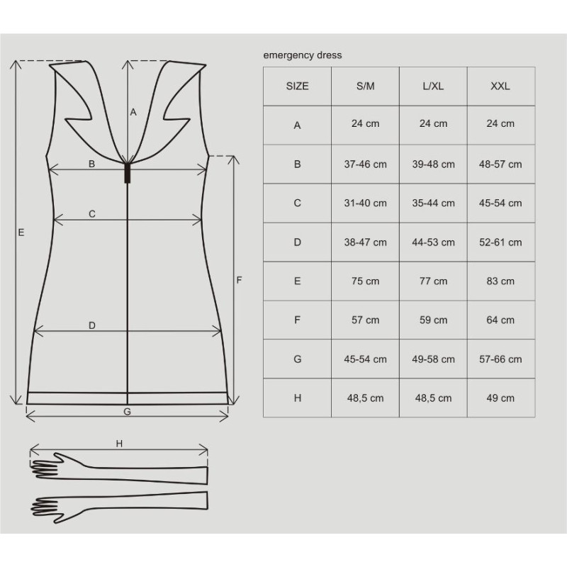 Эротический костюм медсестры Obsessive Emergency dress белый S/M