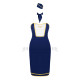 Эротический костюм стюардессы Obsessive Stewardess uniform голубой M/L