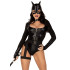 Еротичний костюм кішечки Leg Avenue Fierce Feline M, боді, пояс з підв’язкою, маска кішки
