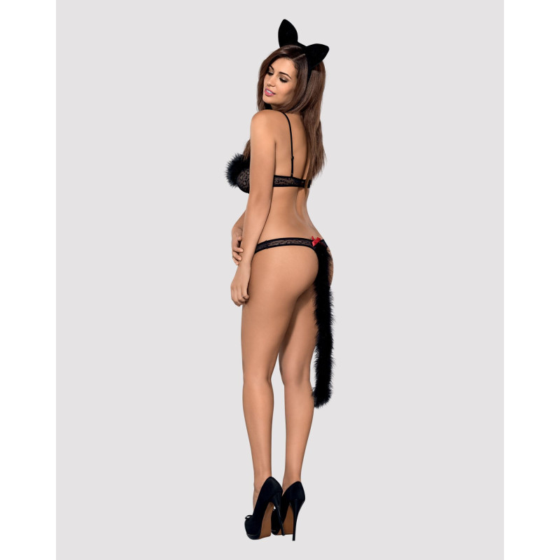 Эротический костюм гепарда Obsessive Gepardina 3 pcs costume черный S/M