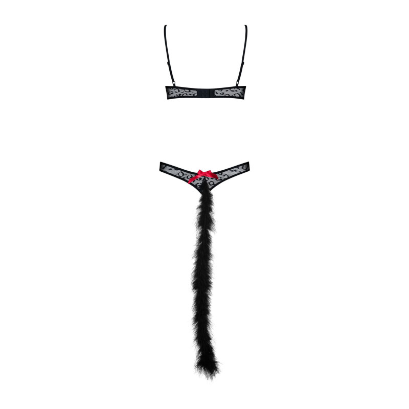 Эротический костюм гепарда Obsessive Gepardina 3 pcs costume черный S/M