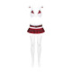 Эротический костюм школьницы с мини-юбкой Obsessive Schooly 5pcs costume бело-красный S/M