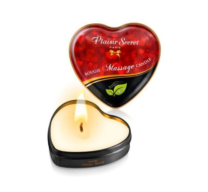 Масажна свічка серце Plaisirs Secrets Без запаху 35 мл