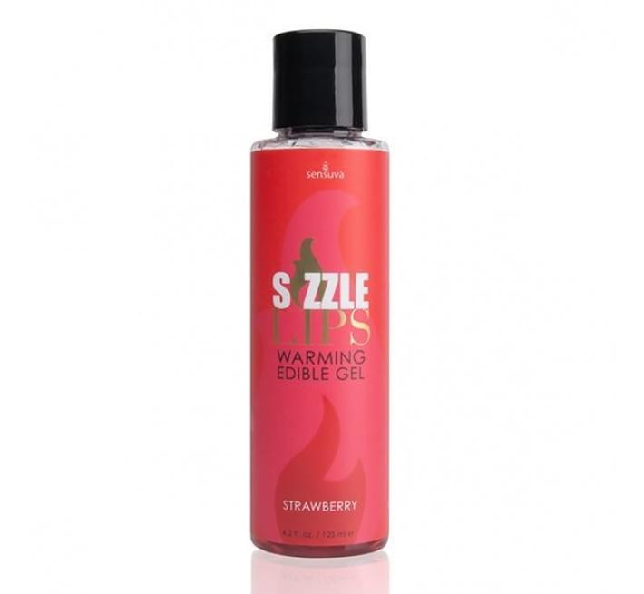 Согревающий массажный гель Sensuva Sizzle Lips Strawberry 125 мл