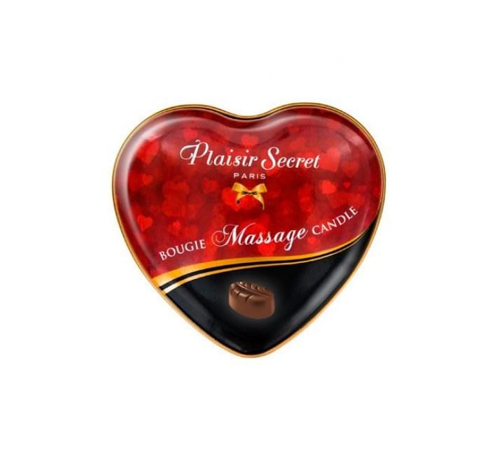 Массажная свеча сердечко Plaisirs Secrets Chocolate 35 мл