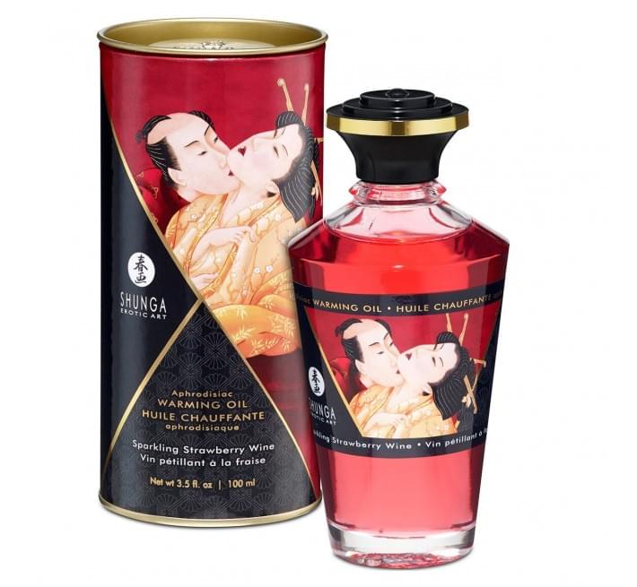 Олія Shunga Aphrodisiac Warming Oil Sparkling Strawberry Wine 100 мл