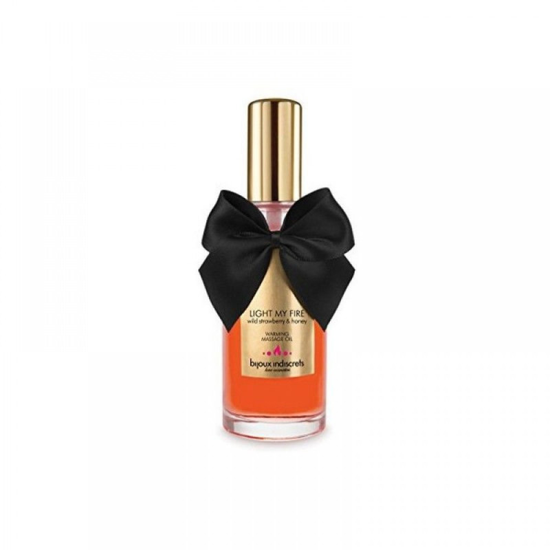 Зігріваюча масажна олія Bijoux Cosmetiques LIGHT MY FIRE суниця з медом 100 мл