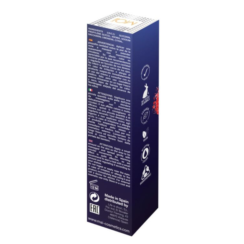 Съедобное массажное масло MAI Attraction Champagne Strawberry Hot Kiss (50 мл)