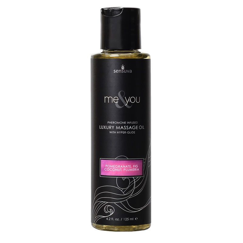 Масажна олія Sensuva Me & You Pomegranate, Fig, Coconut & Plumeria з феромонами 125 мл