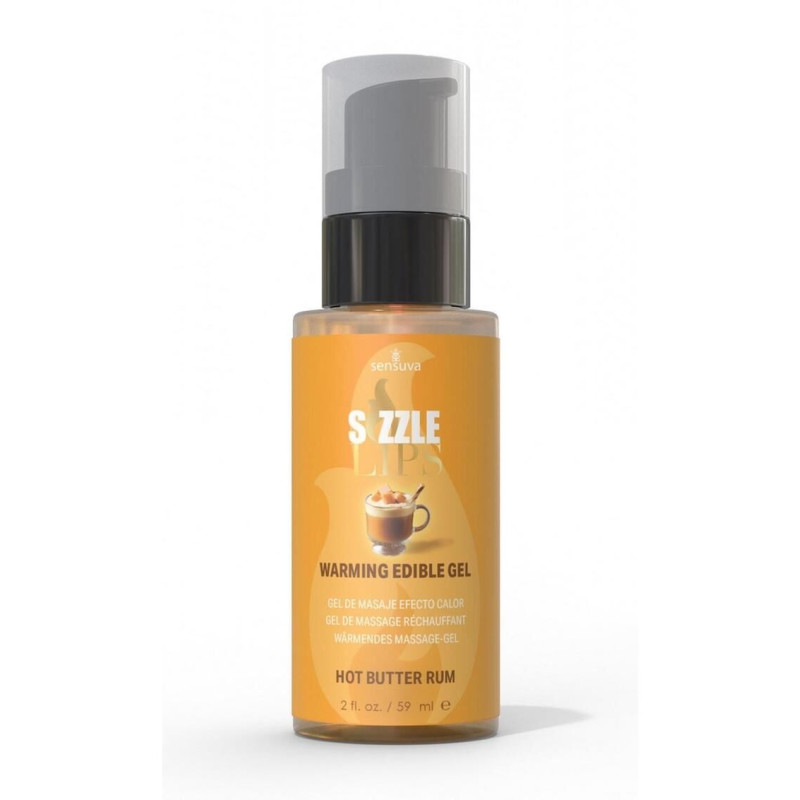 Согревающий массажный гель Sensuva Sizzle Lips Butter Rum (59 мл), без сахара, съедобный