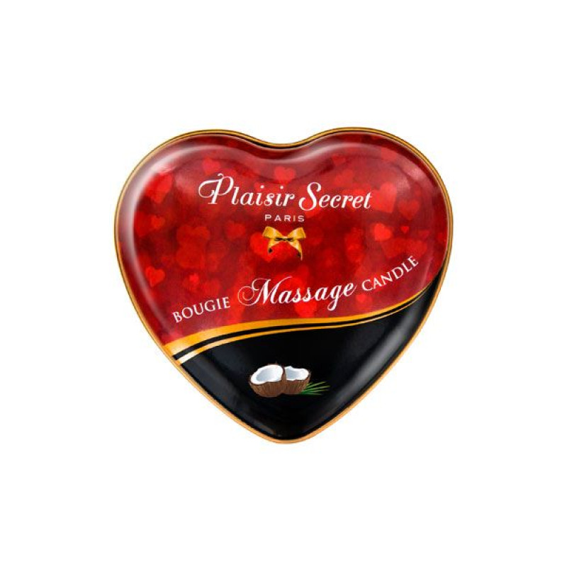 Массажная свеча сердечко Plaisirs Secrets Coconut 35 мл