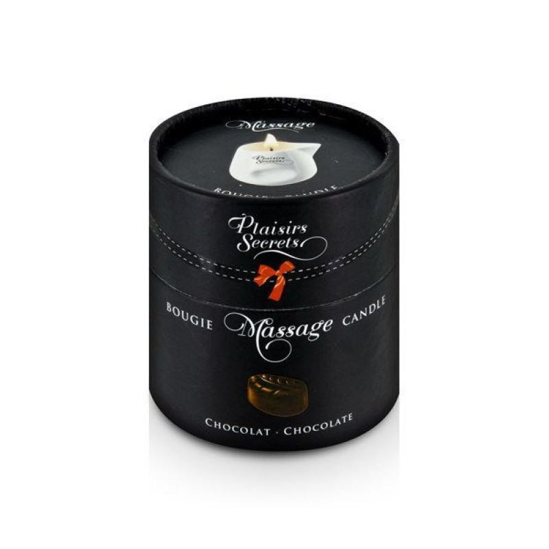 Массажная свеча Plaisirs Secrets Chocolate (80 мл) подарочная упаковка, керамическая посуда
