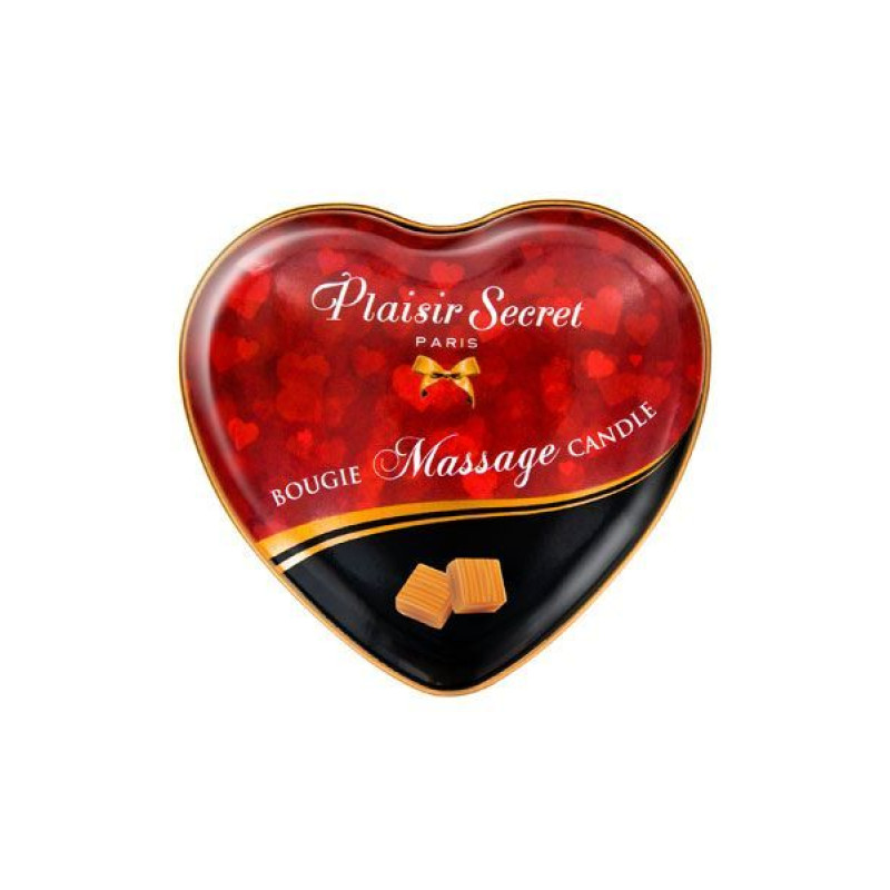 Массажная свеча сердечко Plaisirs Secrets Caramel 35 мл