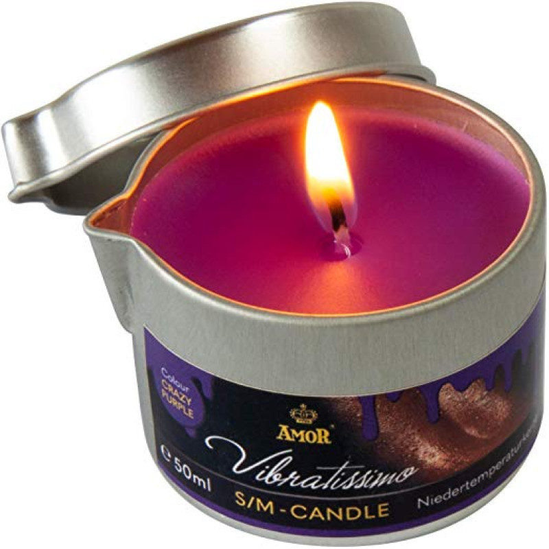 Масажна свічка Amor Vibratissimo Crazy Purple, 50 мл