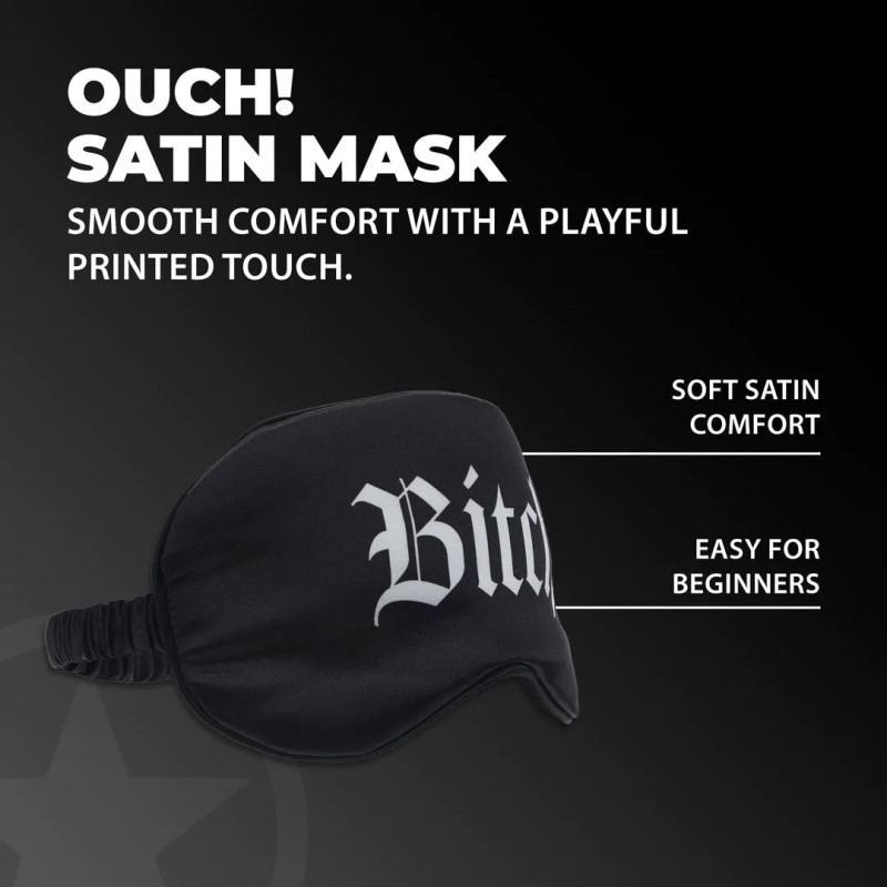Маска на очі Ouch! Satin Blindfold Bitch Black