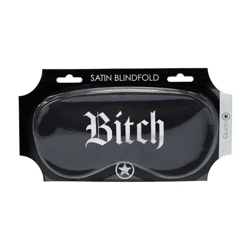 Маска на очі Ouch! Satin Blindfold Bitch Black