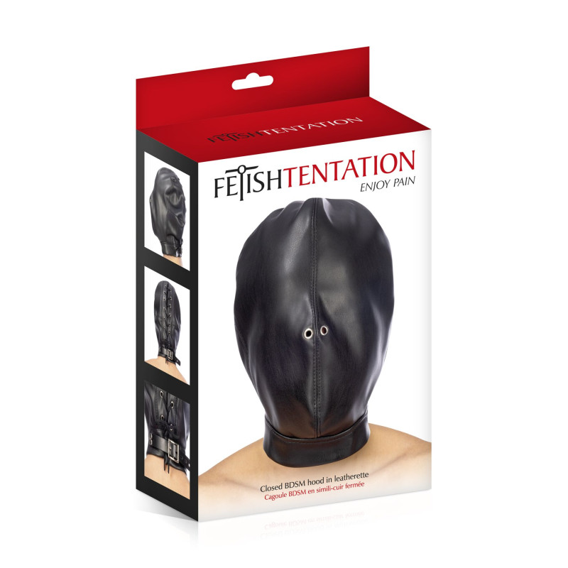 Каптур для БДСМ Fetish Tentation Closed BDSM hood in leatherette