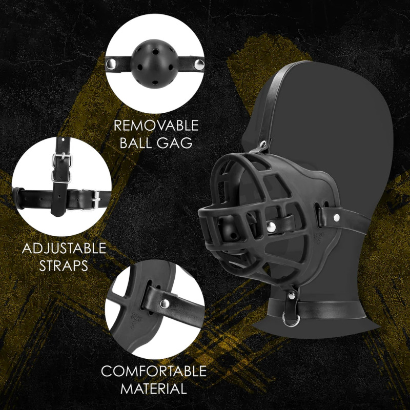 Маска-намордник з кляпом Ouch! Xtreme Muzzle with Removable Ball Gag