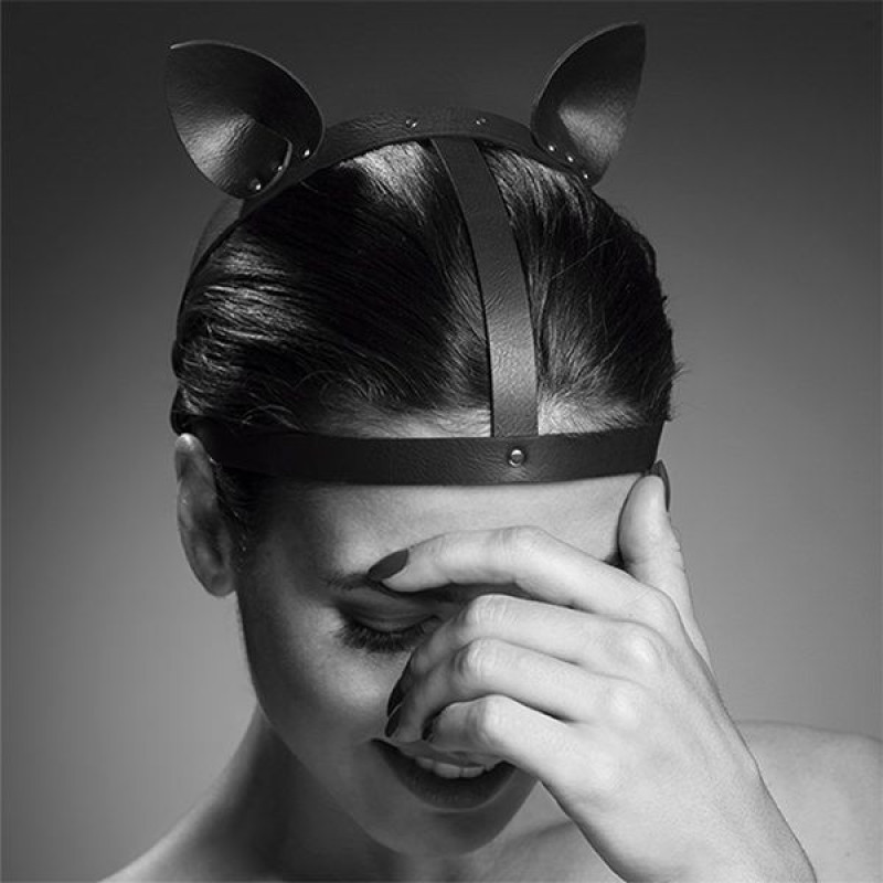Маска кошечки Bijoux Indiscrets MAZE Cat Ears Headpiece Черная