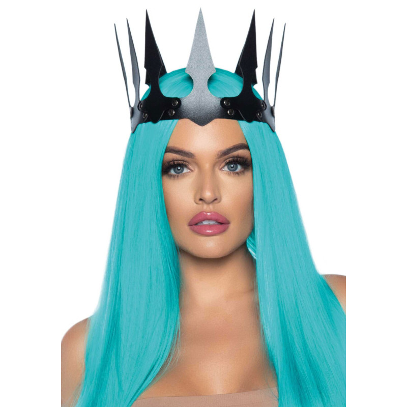 Корона злой королевы Leg Avenue Faux leather spiked crown, искусственная кожа, заклепки