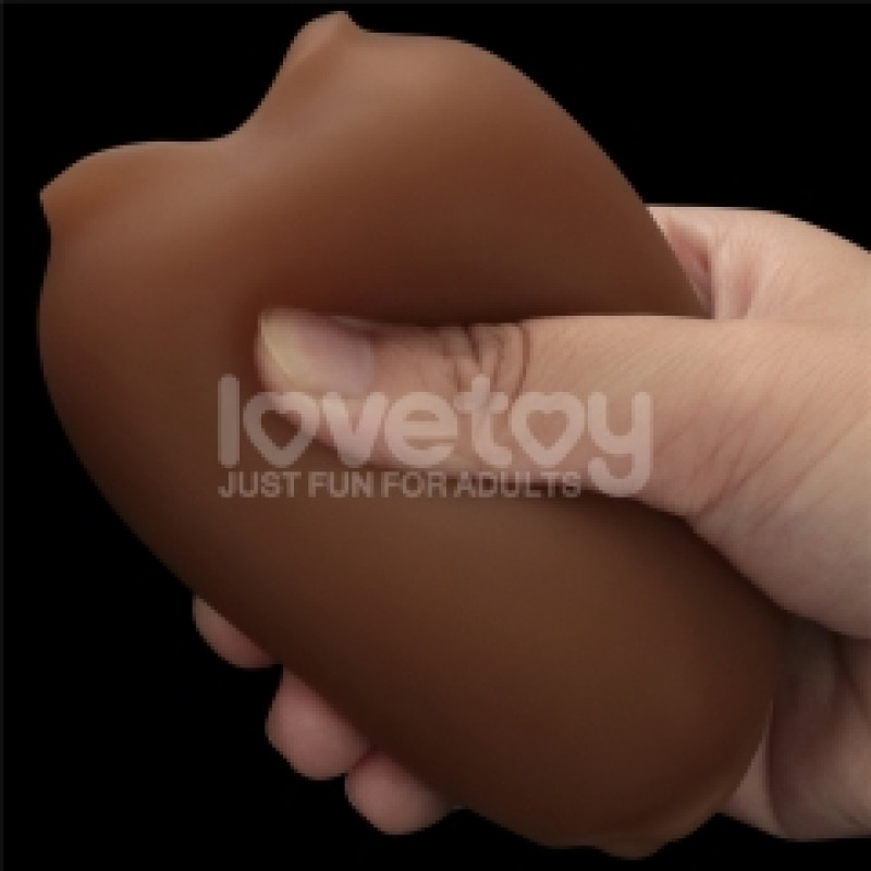 Мастурбатор LoveToy Slider DoubleLoveToyEnded Masturbator Mouth and Vagina Brown