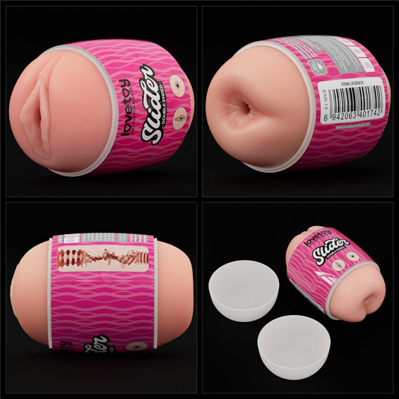Мастурбатор LoveToy Slider DoubleLoveToyEnded Masturbator Vagina and Anus Flesh
