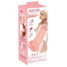 Насадка+мастурбатор Nature Skin 2in1 Extension+Masturbator (+8 см)