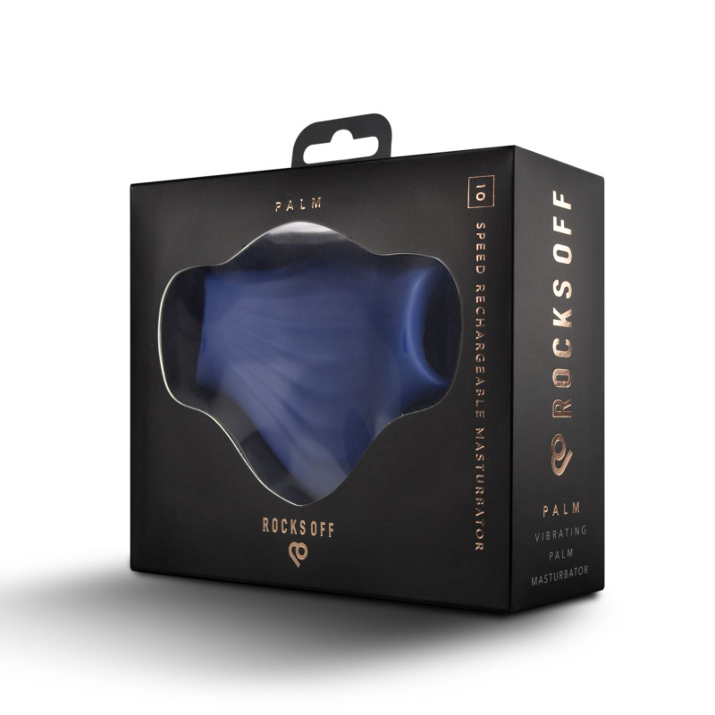 Мастурбатор Rocks Off Palm Blue, петлі для пальців, 10 режимів