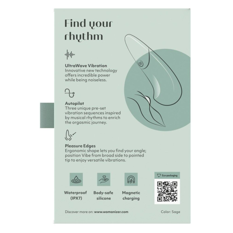 Мінівібратор Womanizer Vibe Sage, 3 авторежими + 10 рівнів інтенсивності